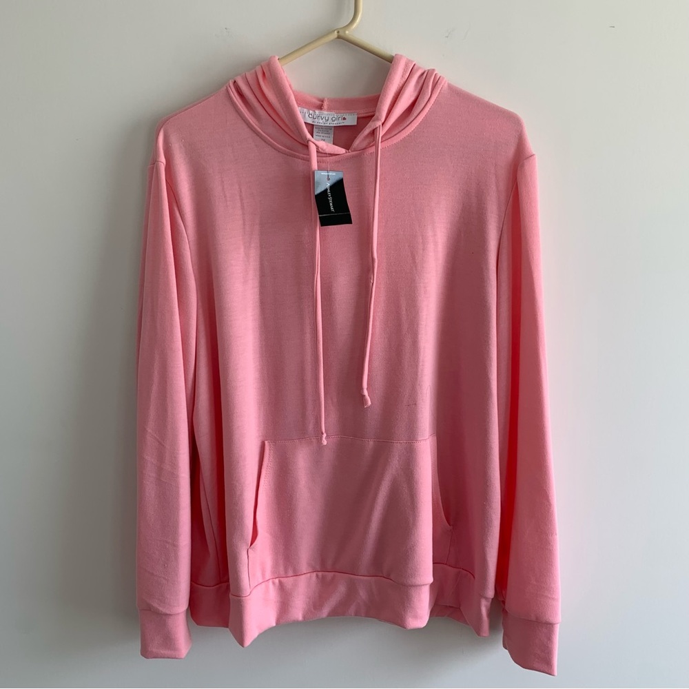 Pink Ashley Stewart Curvy Girl Hoodie